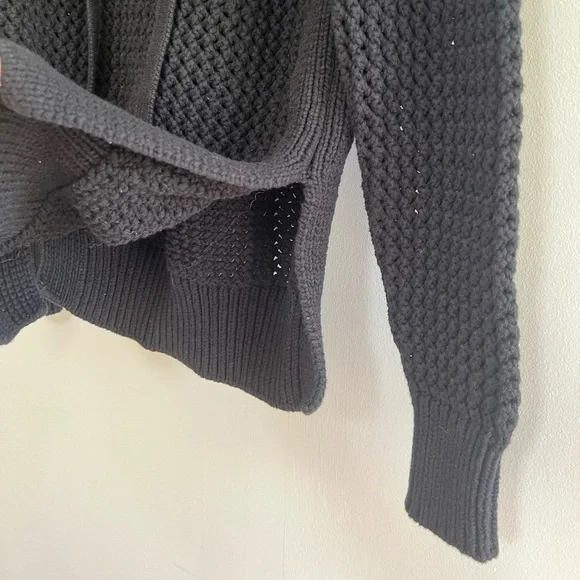 Derek Lam 10 Crosby Black Knit V-Neck Lace Up Sweater, size M - Picture 7 of 9